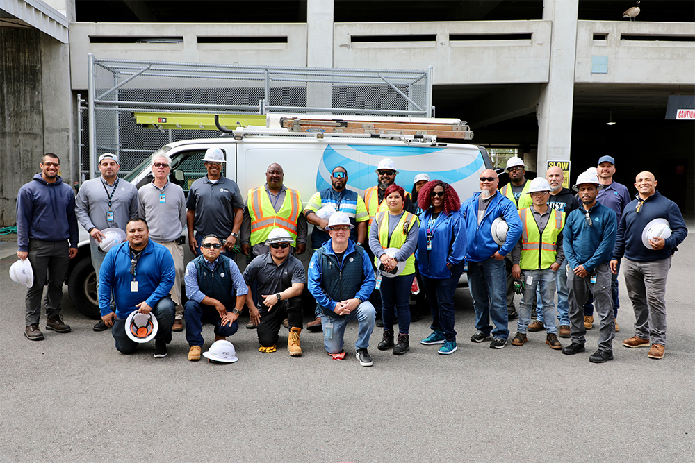 Participants from StrongArm and AT&T participate in workplace safety seminars.
